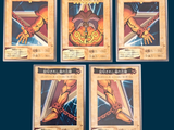 four cards of different types of card games are displayed on a blue background