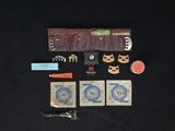 a lot of items that are laying out on the table