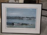 a picture of a picture of boats on the water