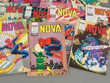 a lot of comic books that are on the table