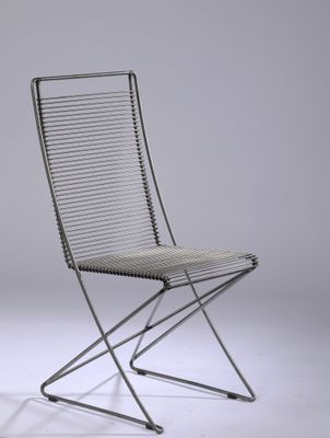 an image of a chair with a metal frame on a white background