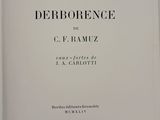an open book with a black and white title on it