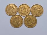 five gold sovereigns of the british empire
