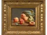 an image of a painting of peachs and other fruit on a table