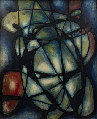 une peinture représentant une peinture d'un homme avec un poisson sur le dos