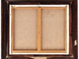 an old picture frame with a picture of two people in it