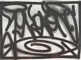a black and white picture of a metal sign with the word hobo on it