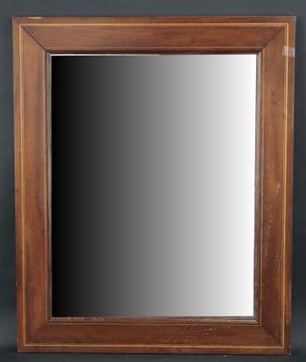 Miroir rectangulaire à cadre en bois marqueté de filets de b…