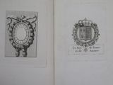 two pages of a book with a picture of a clock and a picture of a coat of arms