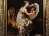 tableau représentant une femme avec un enfant dans une baignoire
