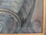 a picture of a painting of a man in a helmet