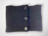 an image of a black sweater with buttons on it