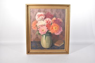 une image d'une peinture de fleurs dans un vase