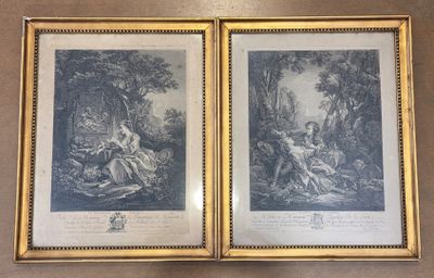 François BOUCHER, d'après. "Le gouter de l'automne" et "Le m…