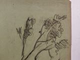 a drawing of a bird sitting on a branch of a tree