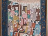 an image of a painting of a group of people in a courtyard