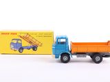 a toy truck with a box on the back of it