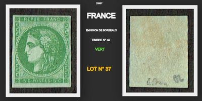 two different images of a green stamp with a woman on it