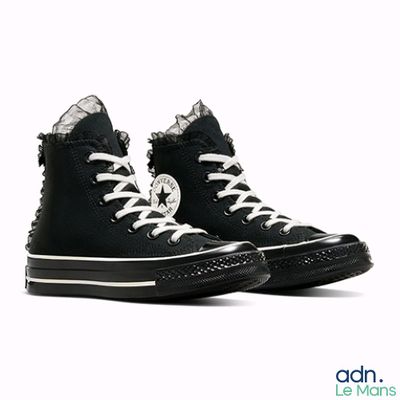 converse all star high top sneakr in black with white laces