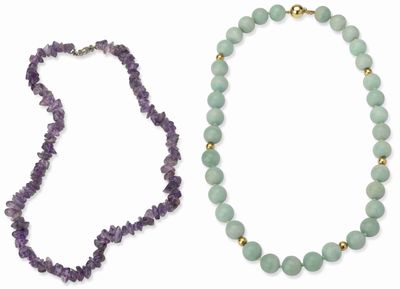 Ensemble DE Deux Colliers EN Quartz ET Pierres Fines