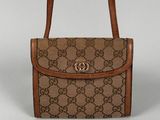 guccissi brown and tan cross body bag