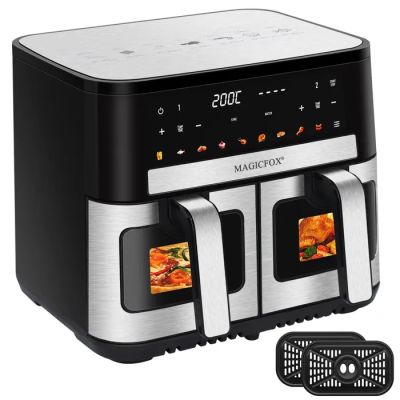 a close up of an air fryer with food inside of it