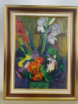 Pierre AMBROGIANI (1907-1985), Nature morte aux iris, huile …