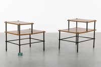 Maison Jansen (attribué) : paire de tables d'appoint, cuir e… (photo 2)