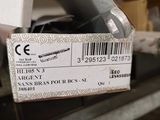 a box with a label on it sitting on a shelf