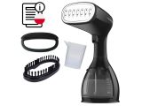 a black and white photo of a hair dryer and comb