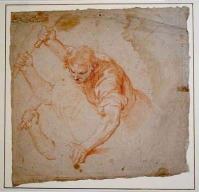 MIGNARD, Nicolas (1606-1668) Étude pour une figure de bourre… - Photo 1