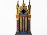 an image of a decorative clock made out of wood