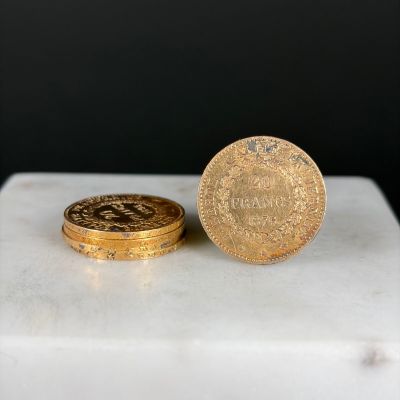 Ensemble de 5 pièces de 20 francs or Génie Ailé