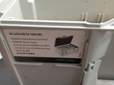 a white box with a black and white label on it