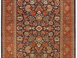 tapis persan antique à motif floral sur fond noir