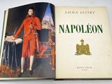 an open book with a picture of a man in a red uniform