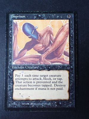 a close up of a card with a picture of a creature on it