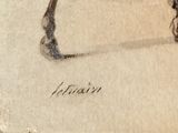 a picture of a drawing of a bird with a long neck