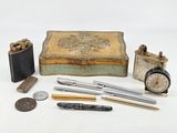 many different items that are sitting on a white surface