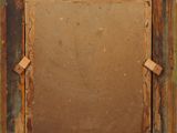 a painting of an old wooden frame with a brown background