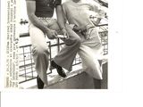 black and white photograph of a man and a woman posing for a picture