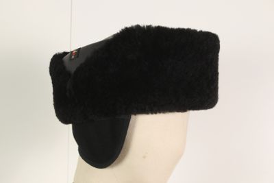 a close up of a hat on a mannequin head