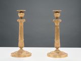 pair of antique brass candlesticks