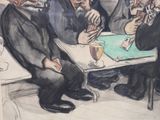 painting of a group of men sitting around a table playing a game of cards