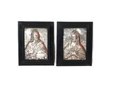 deux images encadrées représentant Jésus et Marie sur fond blanc