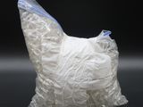 a plastic bag with a chicken inside of it