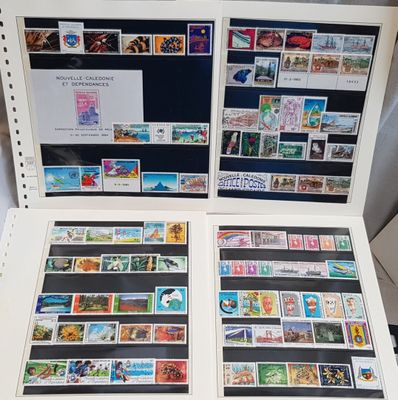 a lot of stamps on the back of a laptop