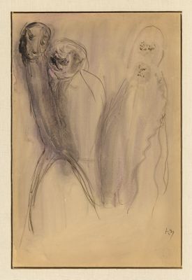 deux dessins représentant un homme et une femme assis l'un à côté de l'autre