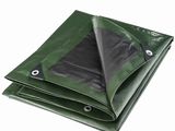 a close up of a green tarp on a white background