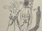 dessin représentant un homme et une femme debout l'un à côté de l'autre